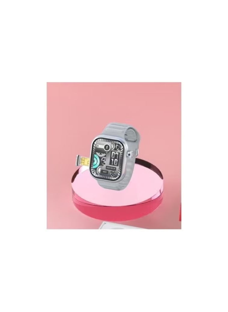 MODIO TAB ST12 Smart Watch with 2.2-Inch Full Screen, 4G SIM Support, Wireless Charging & 3 Interchangeable Straps, Sleek Silver Design for Men & Women, Fitness Tracking & Smart Notifications - Image 3